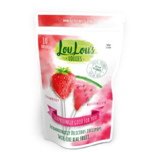 Strawberry & Watermelon Lollipops – Case (15 Pouches)